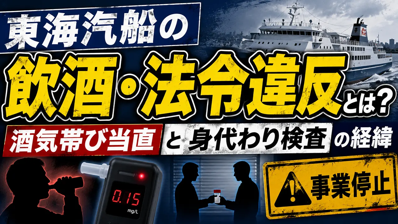 東海汽船の飲酒・法令違反とは?酒気帯び当直と身代わり検査の経緯