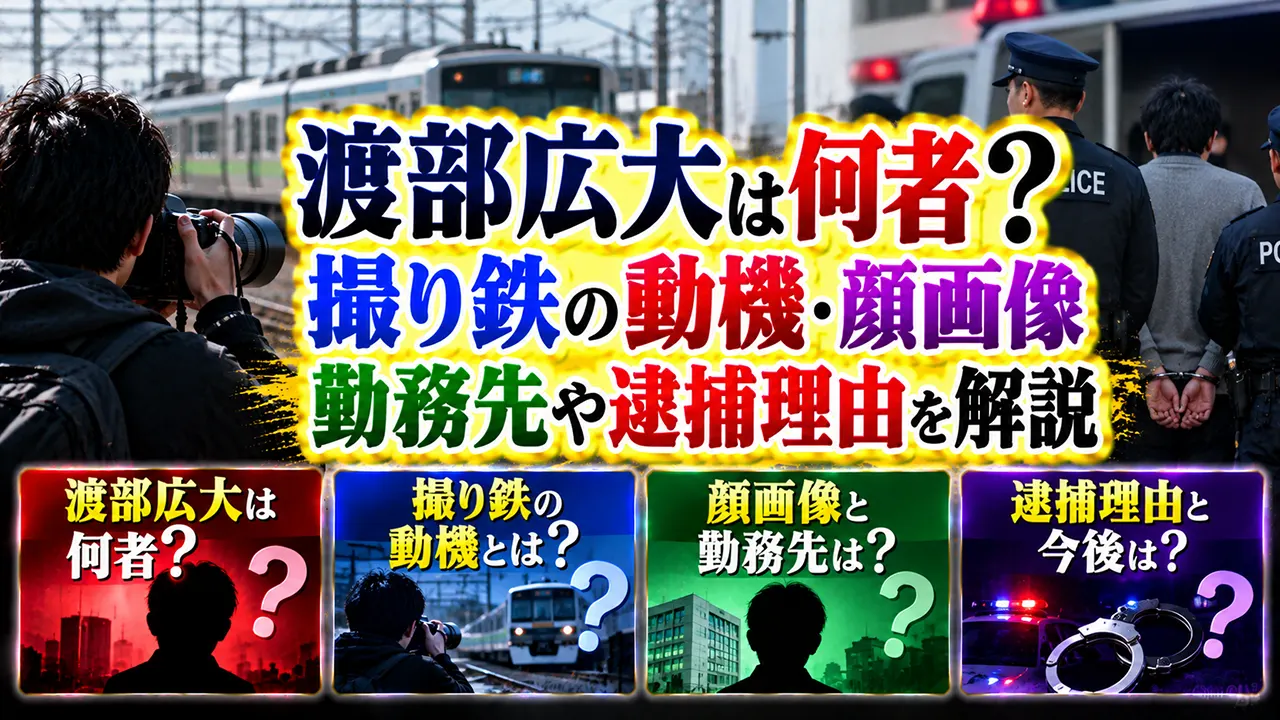 渡部広大は何者？撮り鉄の動機・顔画像・勤務先や逮捕理由を解説