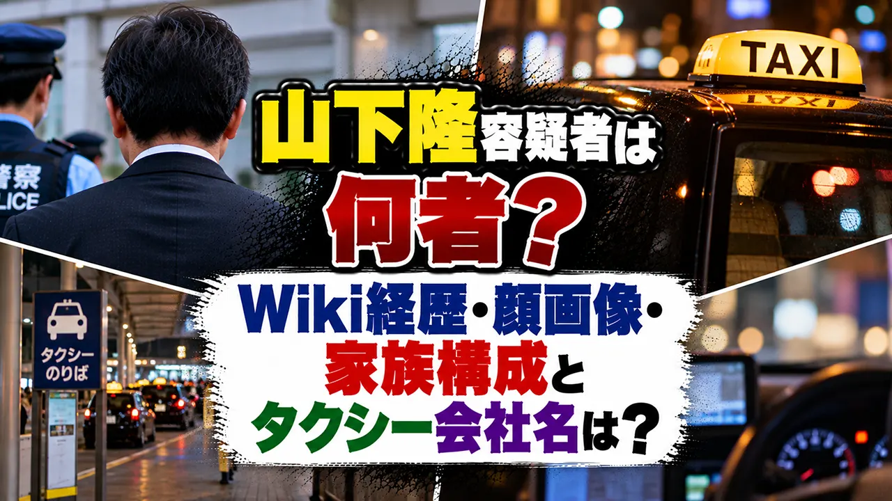 山下隆容疑者は何者？Wiki経歴・顔画像・家族構成とタクシー会社名は？