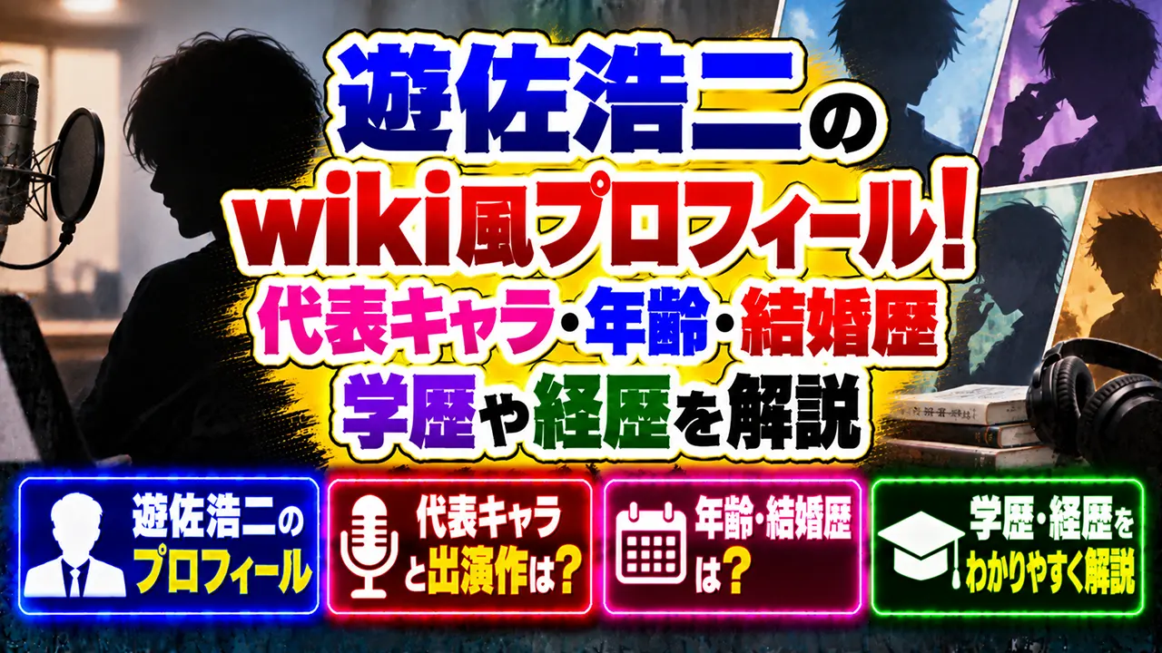 遊佐浩二のwiki風プロフィール！代表キャラ・年齢・結婚歴・学歴や経歴を解説